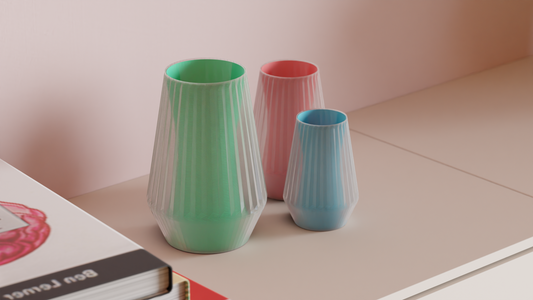 Original Two-Part Transparent Vase, Stylish Colored Inner Shell, Art Deco Tabletop-Statement, Japandi Style Minimalist