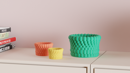 Planter Pot Bubble Texture, Indoor Succulent Organizer, Contemporary Minimal Accent