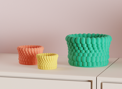 Planter Pot Bubble Texture, Indoor Succulent Organizer, Contemporary Minimal Accent