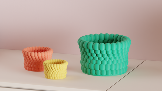 Planter Pot Bubble Texture, Indoor Succulent Organizer, Contemporary Minimal Accent