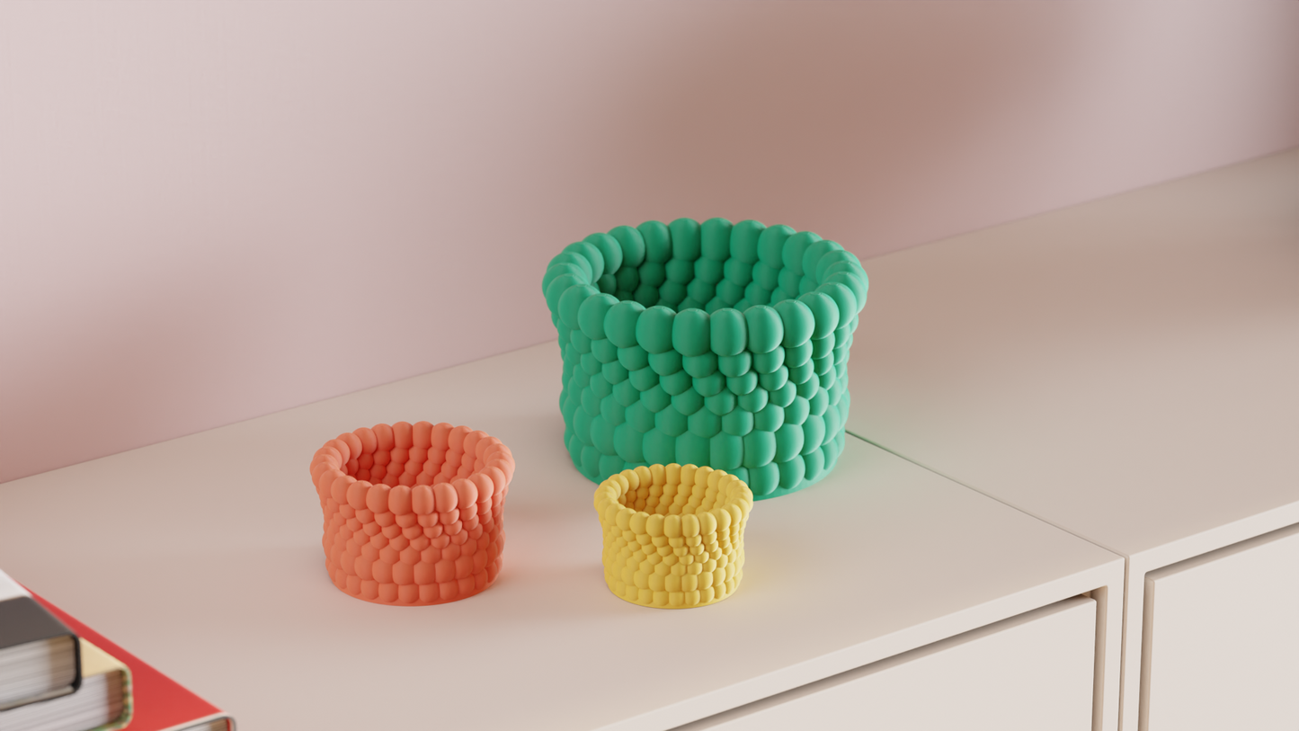 Planter Pot Bubble Texture, Indoor Succulent Organizer, Contemporary Minimal Accent