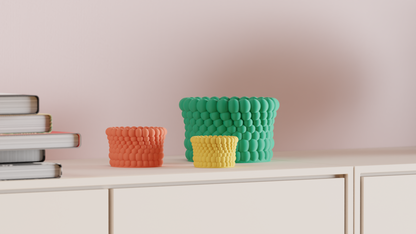 Planter Pot Bubble Texture, Indoor Succulent Organizer, Contemporary Minimal Accent