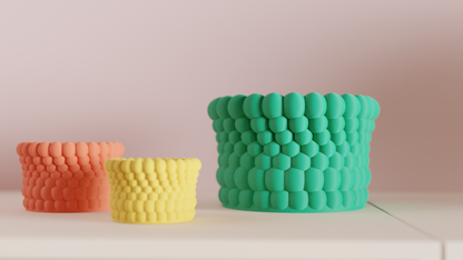 Planter Pot Bubble Texture, Indoor Succulent Organizer, Contemporary Minimal Accent