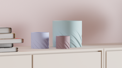 Spiral Planter Pot, Twisted Geometric Vessel, Minimal Workplace Succulents MatteBlack