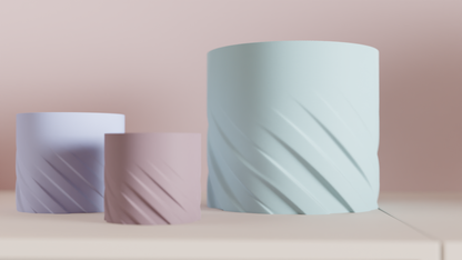 Spiral Planter Pot, Twisted Geometric Vessel, Minimal Workplace Succulents MatteBlack