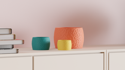 Elegant Planter Pot Retro, Original Doodle Organic Swirl Texture, Japandi Style Contemporary Midcentury Statement