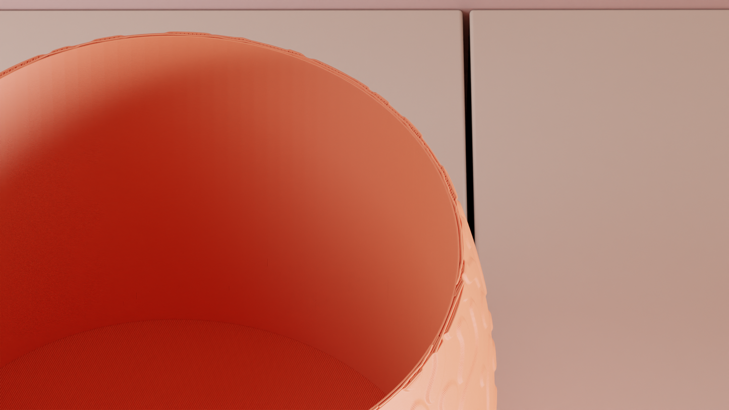 Elegant Planter Pot Retro, Original Doodle Organic Swirl Texture, Japandi Style Contemporary Midcentury Statement