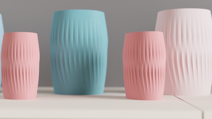 Modern Vase, Ripple Ridge Decorative Japandi Tabletop Centerpiece Slate Minimalist