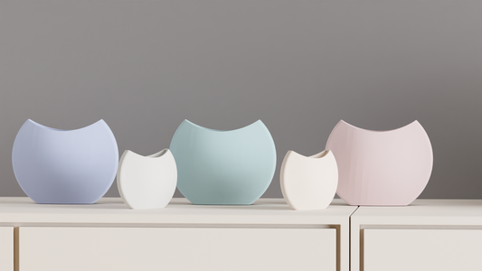 Modern Vase, Geometric Tabletop Accent, Contemporary Flower Holder, Japandi Minimalist