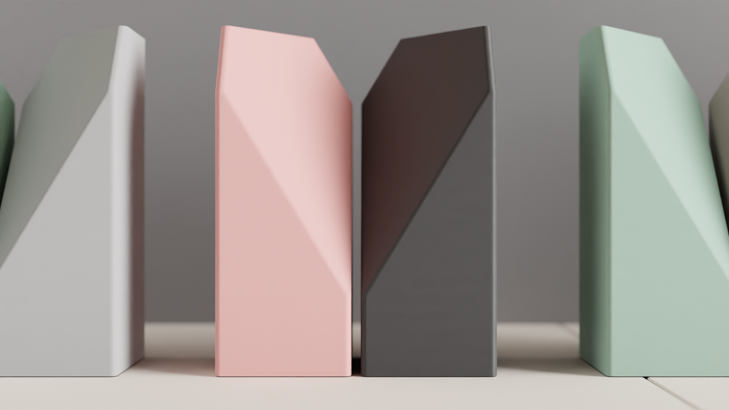 Original Artistic Vase Pair, Stylish Geometric Hexagonal Opening, Modern Tabletop Flower Holder, Contemporary Accent