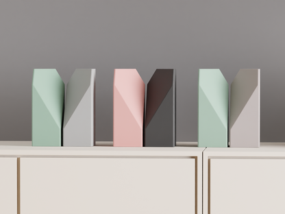 Original Artistic Vase Pair, Stylish Geometric Hexagonal Opening, Modern Tabletop Flower Holder, Contemporary Accent