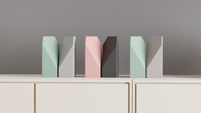 Original Artistic Vase Pair, Stylish Geometric Hexagonal Opening, Modern Tabletop Flower Holder, Contemporary Accent