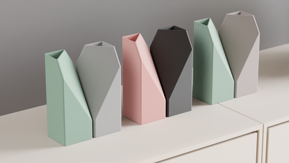 Original Artistic Vase Pair, Stylish Geometric Hexagonal Opening, Modern Tabletop Flower Holder, Contemporary Accent