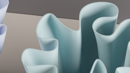 Modern Flower Wave Vase, Original Contemporary Flowing Vessel, Minimalist Translucent Tabletop Display, Art Deco