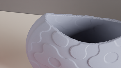 Contemporary Art Deco Vase, Original Organic Wave Pattern, Watertight Tabletop Accent, Geometric Space Holder