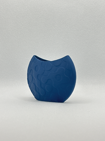 Contemporary Art Deco Vase, Original Organic Wave Pattern, Watertight Tabletop Accent, Geometric Space Holder