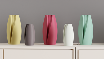 Minimalist Vase, Tulip Inspired Geometric Sculptural Japandi Tabletop Bud Holder