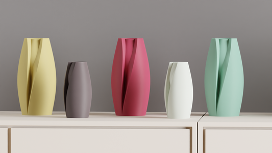 Minimalist Vase, Tulip Inspired Geometric Sculptural Japandi Tabletop Bud Holder