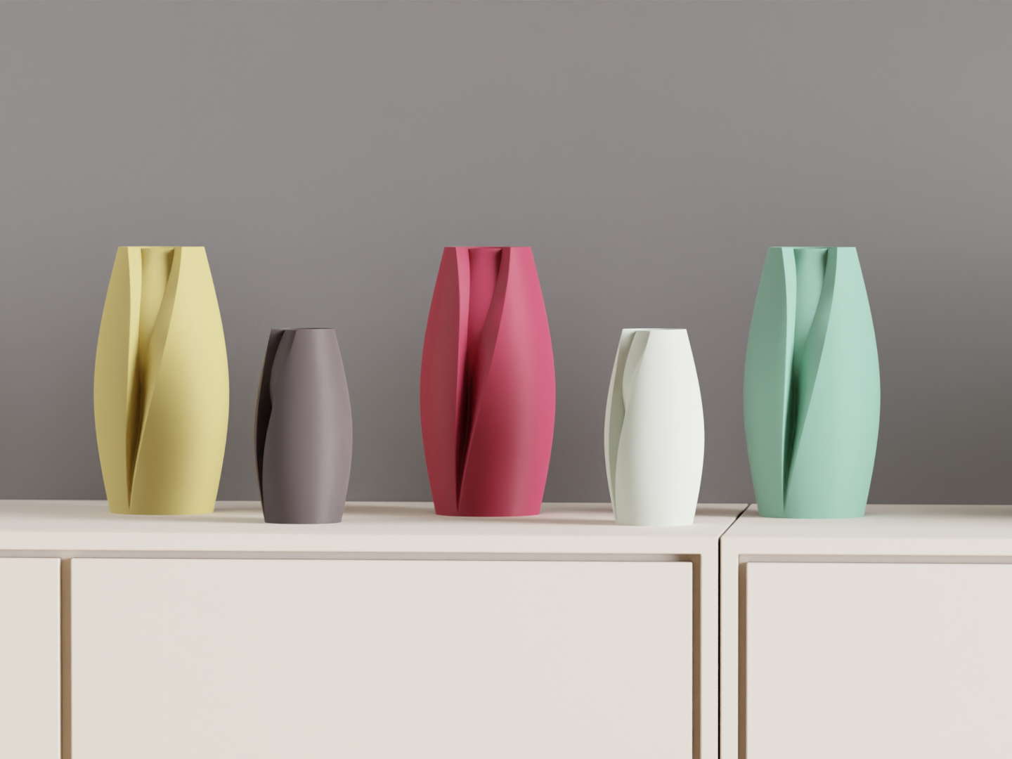 Minimalist Vase, Tulip Inspired Geometric Sculptural Japandi Tabletop Bud Holder