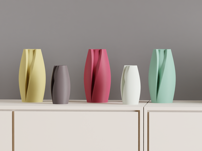 Minimalist Vase, Tulip Inspired Geometric Sculptural Japandi Tabletop Bud Holder