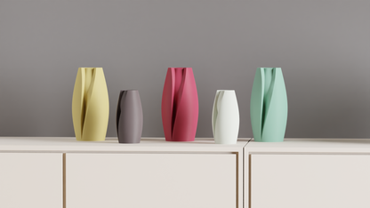 Minimalist Vase, Tulip Inspired Geometric Sculptural Japandi Tabletop Bud Holder