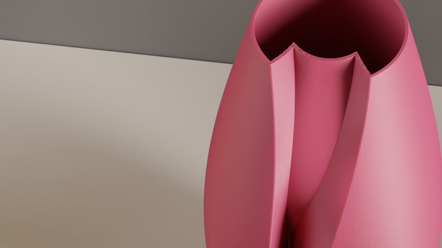 Minimalist Vase, Tulip Inspired Geometric Sculptural Japandi Tabletop Bud Holder