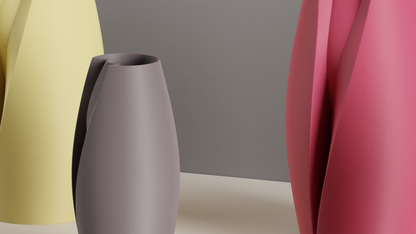 Minimalist Vase, Tulip Inspired Geometric Sculptural Japandi Tabletop Bud Holder