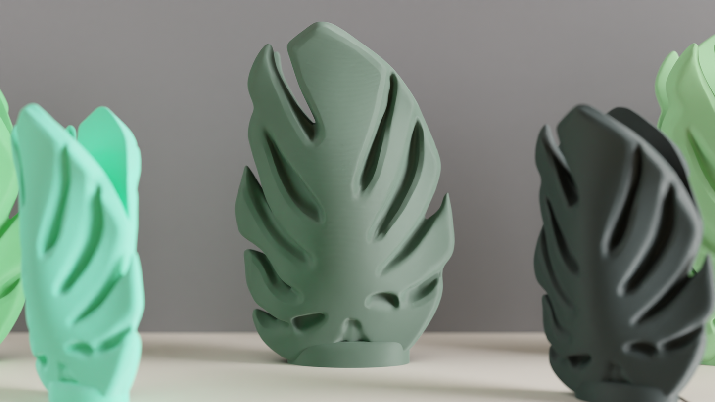 Monstera Leaf Vase, Minimalist Botanical Vessel, Modern Tabletop Accent, Sculptural