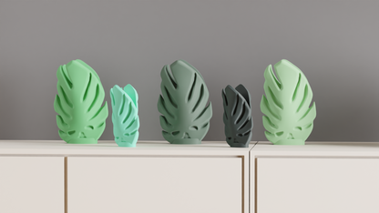 Monstera Leaf Vase, Minimalist Botanical Vessel, Modern Tabletop Accent, Sculptural