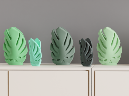 Monstera Leaf Vase, Minimalist Botanical Vessel, Modern Tabletop Accent, Sculptural