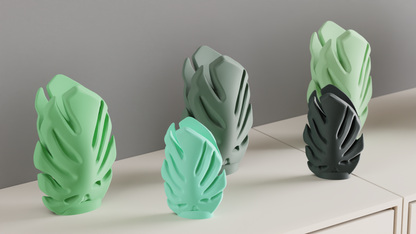 Monstera Leaf Vase, Minimalist Botanical Vessel, Modern Tabletop Accent, Sculptural