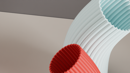 Modern Vase, Ripple Texture Paired Centerpiece, Curved Tabletop Ornament Minimal