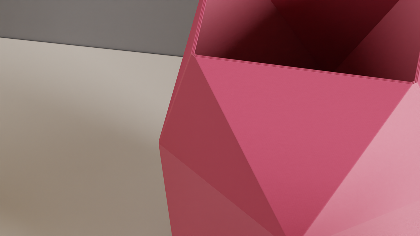 Geometric Vase, Dual Aspect Twist, Modern Hexagon Centerpiece, Minimalist Penholder