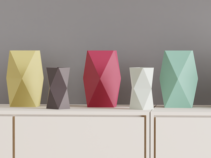 Geometric Vase, Dual Aspect Twist, Modern Hexagon Centerpiece, Minimalist Penholder