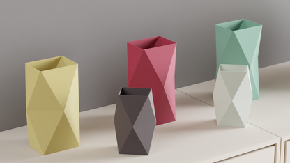 Geometric Vase, Dual Aspect Twist, Modern Hexagon Centerpiece, Minimalist Penholder