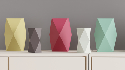 Geometric Vase, Dual Aspect Twist, Modern Hexagon Centerpiece, Minimalist Penholder