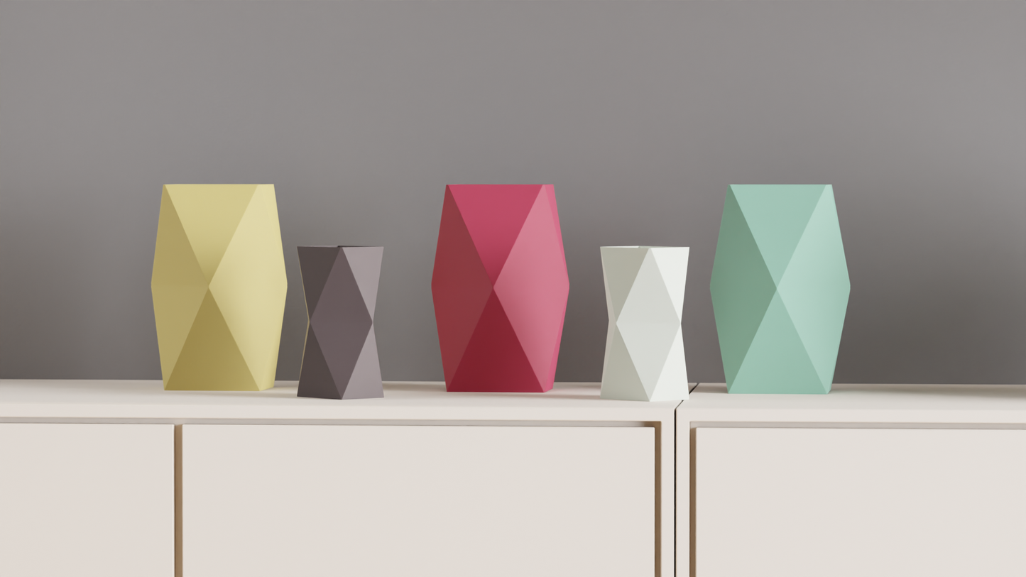 Geometric Vase, Dual Aspect Twist, Modern Hexagon Centerpiece, Minimalist Penholder