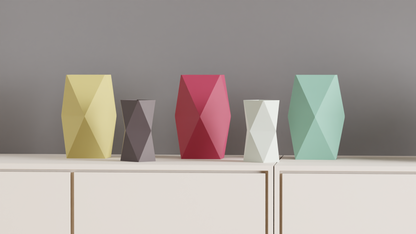 Geometric Vase, Dual Aspect Twist, Modern Hexagon Centerpiece, Minimalist Penholder