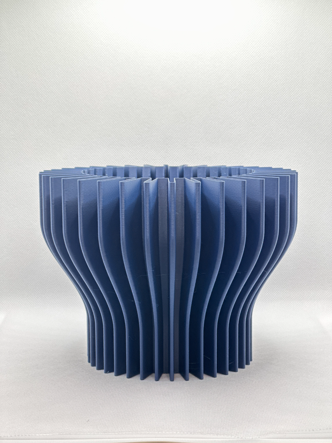 Geometric Vase, Finned Sculptural Tabletop Bud Holder, Nordic Statement Centerpiece