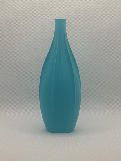 Geometric Vase, Sculptural Finned Vertical Rib Vessel, Contemporary Tabletop Accent