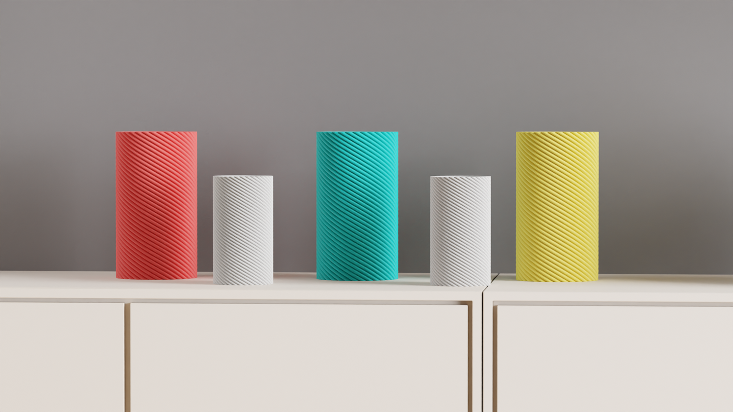 Original Spiral Column Vase, Sculptural Geometric Centerpiece, Contemporary Tablescape Accent, Nordic Style, Art Deco