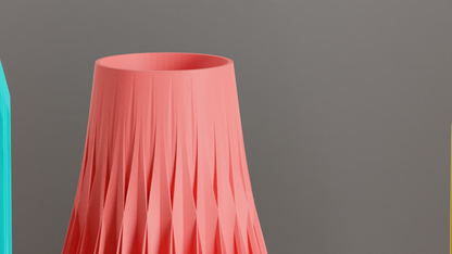 Geometric Vase, Faceted Finned Sculptural Tabletop Bouquet Holder Modern Japandi