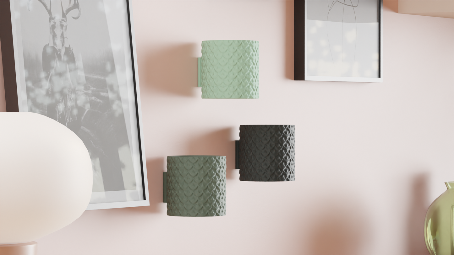 Wall planter, floating vertical holder, minimalist architectural succulent organizer