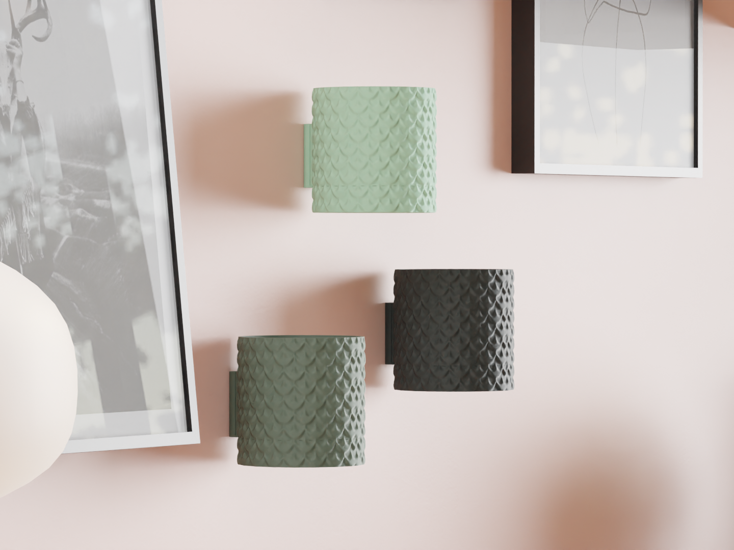 Wall planter, floating vertical holder, minimalist architectural succulent organizer