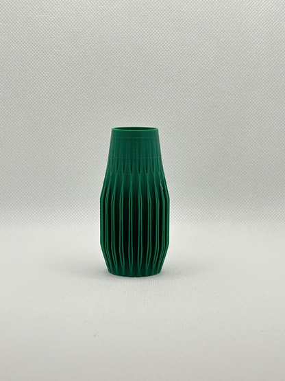 Geometric Vase, Faceted Finned Sculptural Tabletop Bouquet Holder Modern Japandi