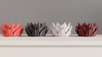 lotus tealight, sculptural candlecup, ambient tabletop centerpiece, contemporary minimalist decor