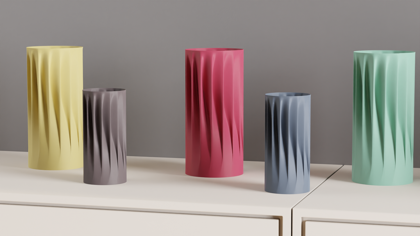 Modern Vase, Twisted Spiral Minimalist Geometric TableAccent, JapandiStyle Sculptural