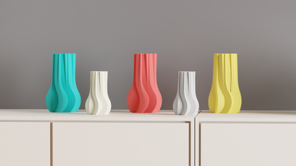 Modern Minimalist Wave Vase, Geometric Flowing Flower Holder, Stylish Tabletop Sculptural Piece, Contemporary Accent