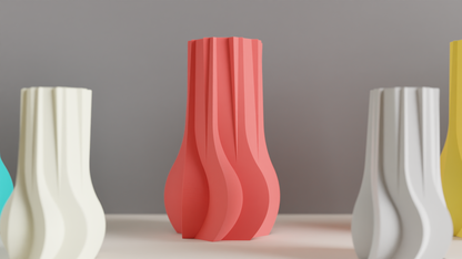 Modern Minimalist Wave Vase, Geometric Flowing Flower Holder, Stylish Tabletop Sculptural Piece, Contemporary Accent