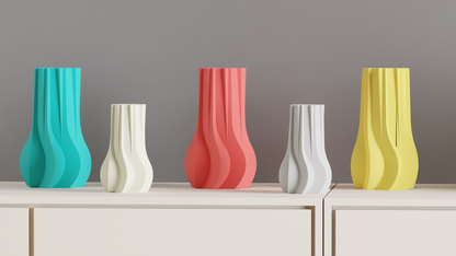 Modern Minimalist Wave Vase, Geometric Flowing Flower Holder, Stylish Tabletop Sculptural Piece, Contemporary Accent